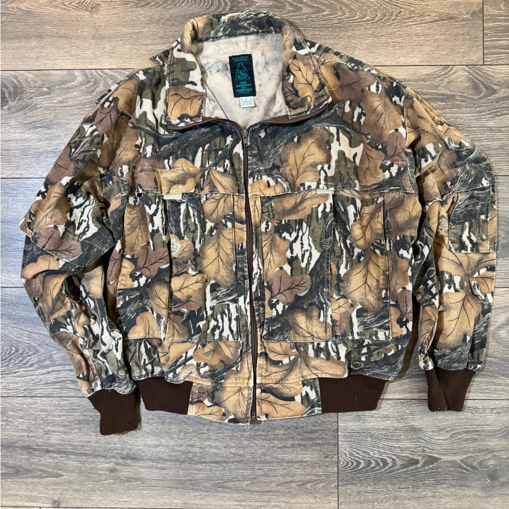 Blue Spruce Huntwear Jacket L Brown Camo Men’s Zip-Up USA Made
